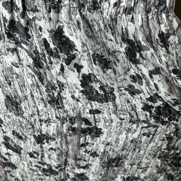 Theory womens musea silk maxi dress metallic shimmer floral abstract textured - Picture 7 of 10